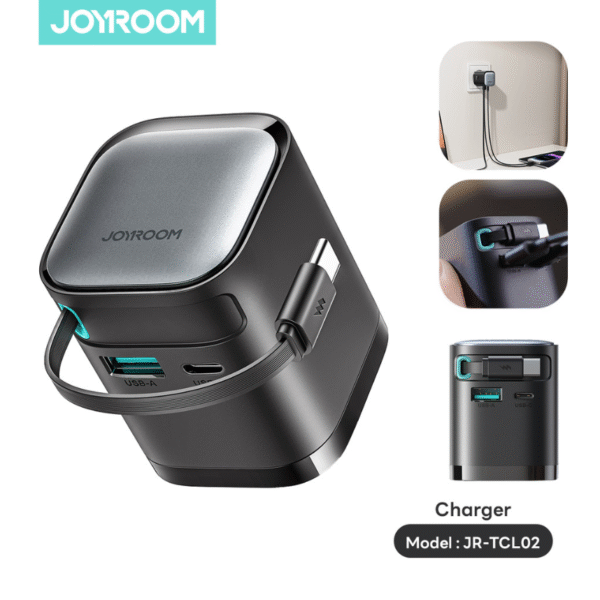 JOYROOM JR-TCL02 65W GaN Charger with Built-in Retractable Cable Joyroom Laptop Charger