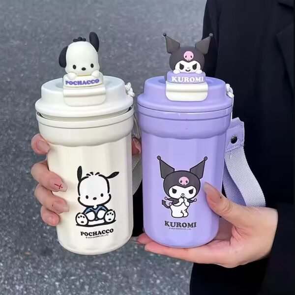 Imported 480ml Sanrio Cinnamoroll Kuromi Pochacco My Melody Kawaii Cups With Lids for Kids Kids Tumblers