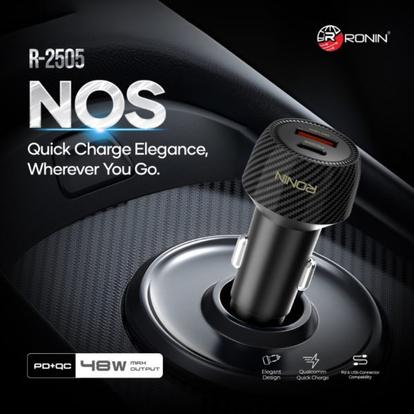 Ronin R2505 48W NOS Car Charger with One Year Warranty