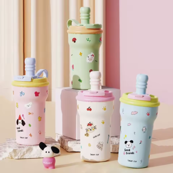 Imported 600ml SUS 316 Stainless Steel Lucky Cup with Removeable Tea Infuser Tumbler for Kids & Girls