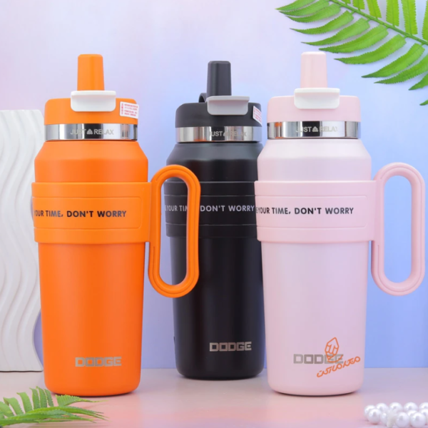 Cille / Dodge 900ml SUS 304 Stainless Steel Thermal Insulation Ceramic Coating Tumbler for Girls