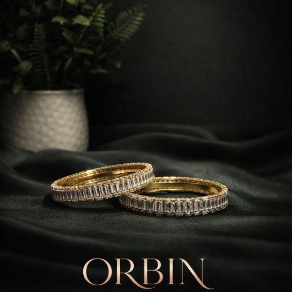 Imported Zircon Bangles Set - A Curated Collection of two Timeless Pieces