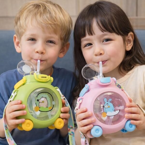 800ml School Kids Cartoon Water Bottle For School Kids Cute Plastic Water Bottle with Straw