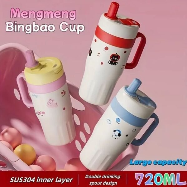 620ml / 720ml Stainless Steel Vacuum Insulated Cartoon Tumbler for School Kids and Girls