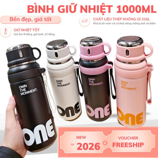 800ml / 1000ml SUS 316 Stainless Steel Insulated Hot and Cold Double Wall Water Bottle for School Kids and Girls