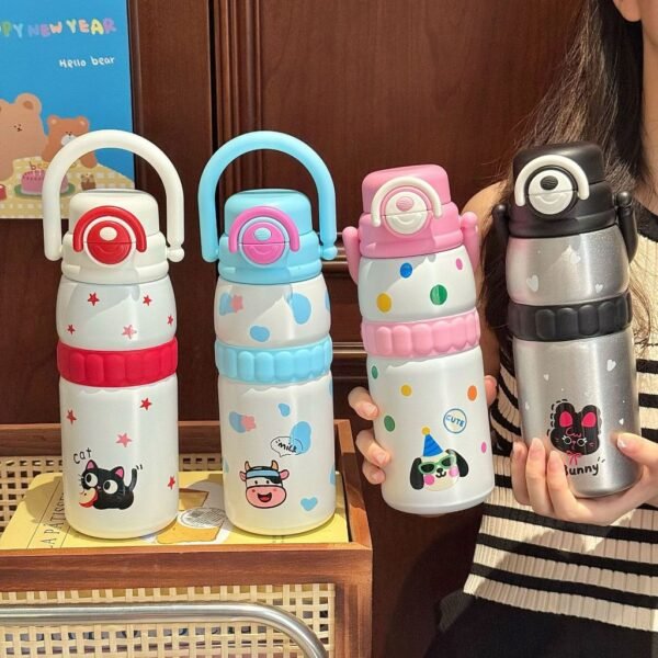 600ml Premium Quality SUS 316 Stainless Steel Cute Cartoon Water Bottle for School Kids